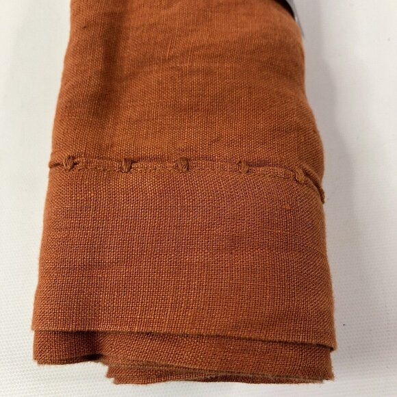 Williams Sonoma Italian Washed Linen Table Runner 18x108 Pumpkin Burnt Orange - Picture 4 of 9